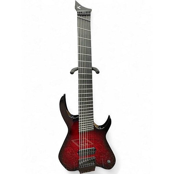 Used Keisel kyber headless multiscale 8 Crimson Red Burst Solid Body Electric Guitar