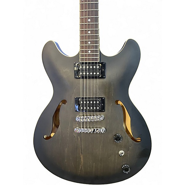 Used Ibanez Artcore AS53 Flat Transparent Black Hollow Body Electric Guitar
