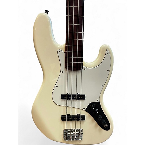Used Fender Standard Jazz Bass Olympic White Electric Bass Guitar