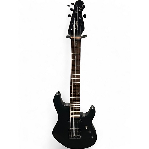 Used Sterling by Music Man John Petrucci JP157 7 String Stealth Black Solid Body Electric Guitar