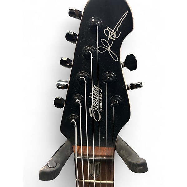 Used Sterling by Music Man John Petrucci JP157 7 String Stealth Black Solid Body Electric Guitar