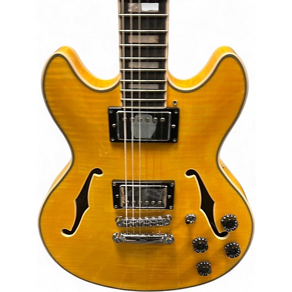Used D'Angelico PREMIER MINI DC Vintage Blonde Hollow Body Electric Guitar