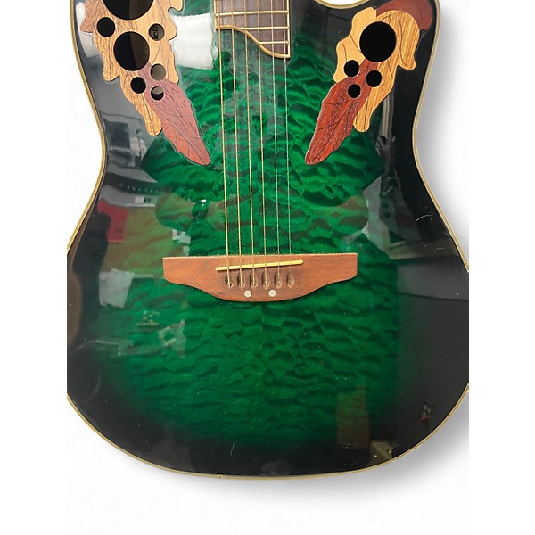 Used Ovation CS247 Green Acoustic Electric Guitar