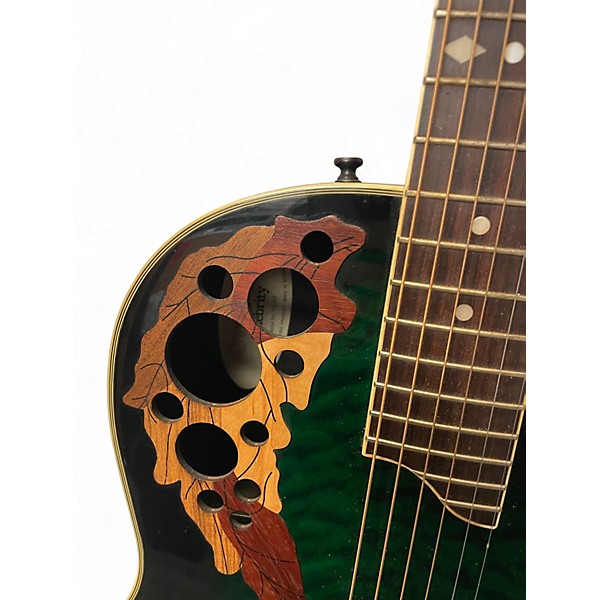 Used Ovation CS247 Green Acoustic Electric Guitar