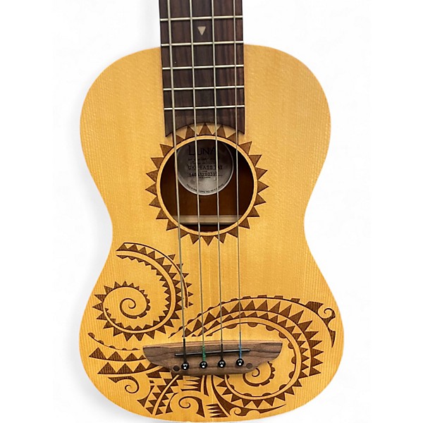 Used Luna Uke Bass Tatoo Natural Ukulele