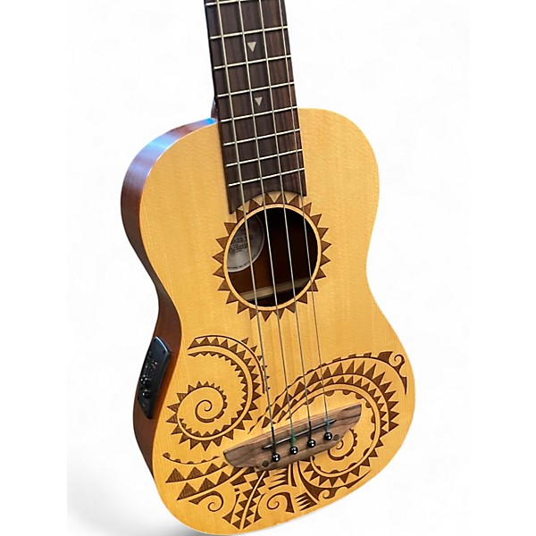 Used Luna Uke Bass Tatoo Natural Ukulele