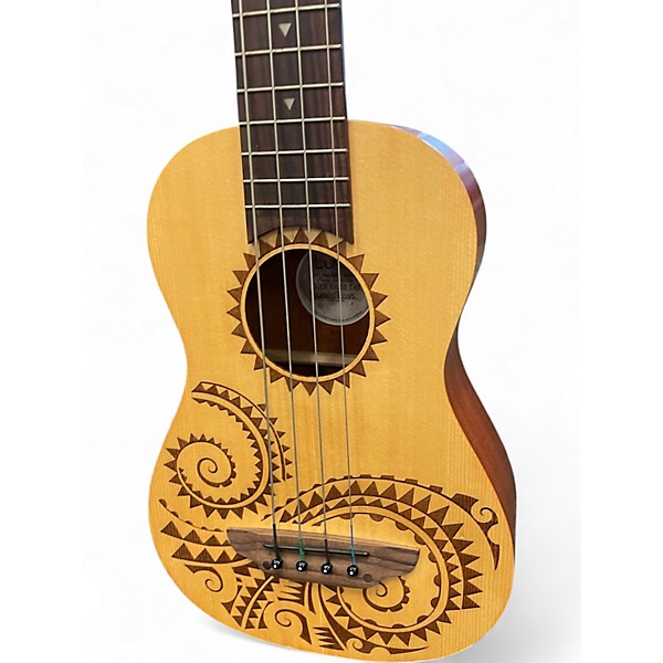 Used Luna Uke Bass Tatoo Natural Ukulele