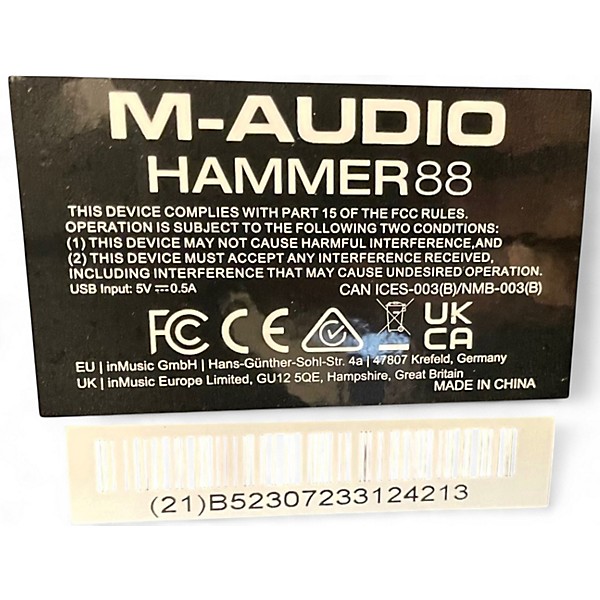 Used M-Audio HAMMER 88 MIDI Controller