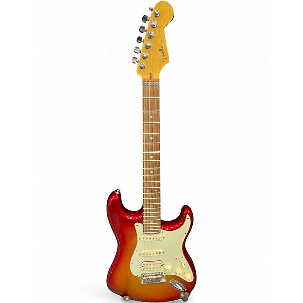 Used Fender American Deluxe Stratocaster Sunset Metallic Solid Body Electric Guitar