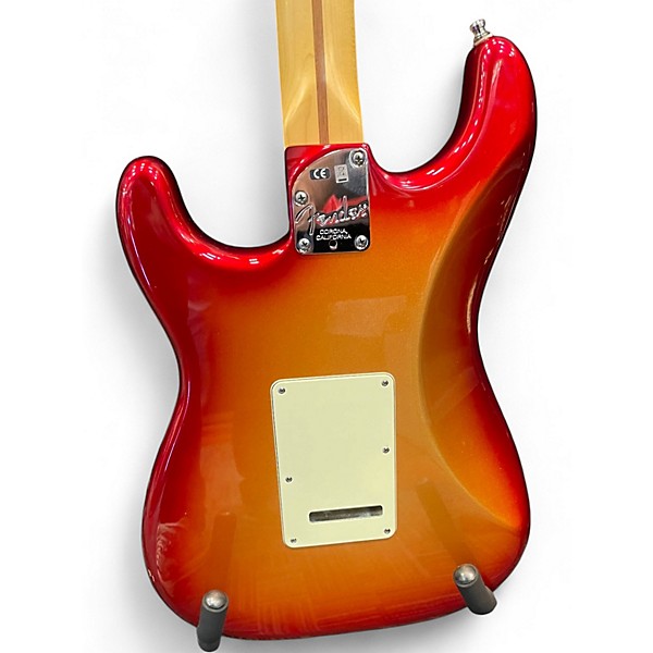 Used Fender American Deluxe Stratocaster Sunset Metallic Solid Body Electric Guitar