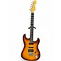 Used Fender American Deluxe Stratocaster 50th anniversary FMT Amber Burst Solid Body Electric Guitar thumbnail