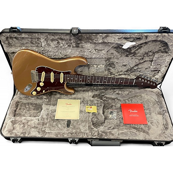 Used 2021 Fender Fender Limited American Professional II Stratocaster® Firemist Gold, Full Rosewood Neck Firemist Gold Sol...