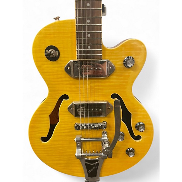 Used Epiphone Wildkat Yellow Hollow Body Electric Guitar