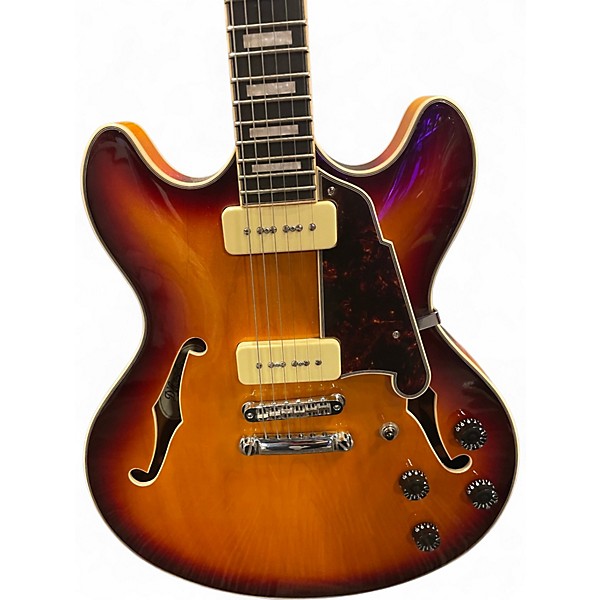 Used D'Angelico PREMIER SERIES DC BOARDWALK Sunburst Hollow Body Electric Guitar