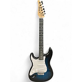 Used Lyx Left Handed Pro Strat Style Blue Solid Body Electric Guitar