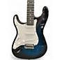 Used Lyx Left Handed Pro Strat Style Blue Solid Body Electric Guitar