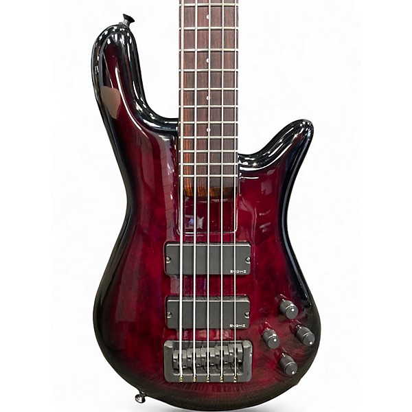 Used Spector REBOP 5 Crimson Red Burst Electric Bass Guitar