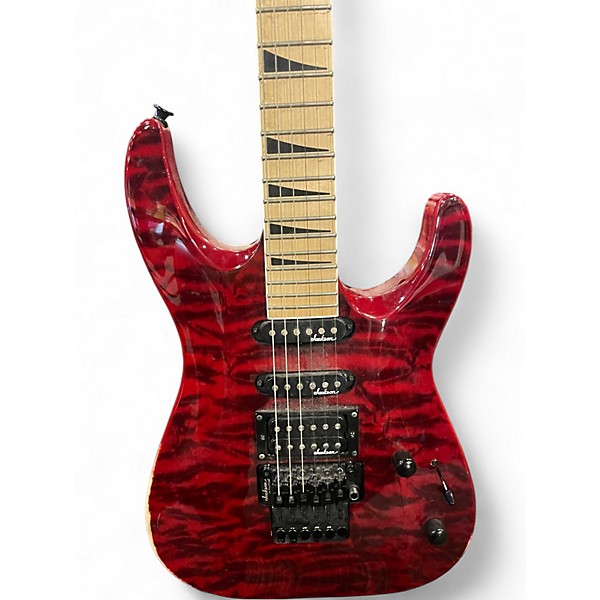 Used Jackson JS34Q Dinky Trans Red Solid Body Electric Guitar