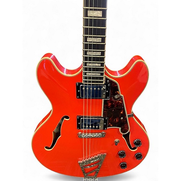 Used D'Angelico Premier Series DC Fiesta Red Hollow Body Electric Guitar