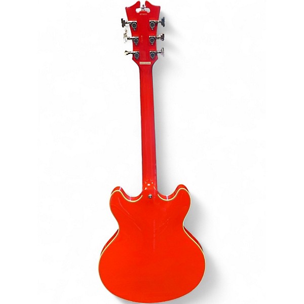 Used D'Angelico Premier Series DC Fiesta Red Hollow Body Electric Guitar
