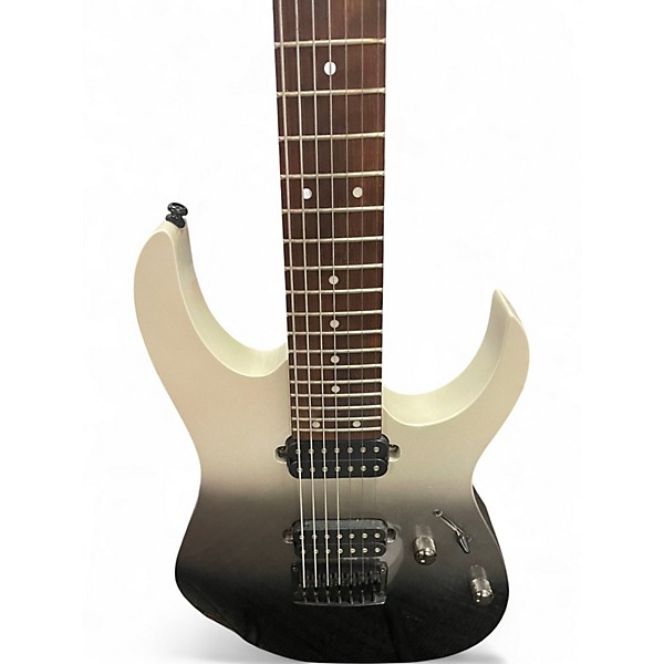 Used Ibanez RG7421 RG Series PEARL BLACK FADED WHITE Solid Body Electric Guitar