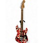 Used EVH Striped Series Frankie Red with Black and White Stripes Solid Body Electric Guitar thumbnail