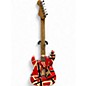 Used EVH Striped Series Frankie Red with Black and White Stripes Solid Body Electric Guitar