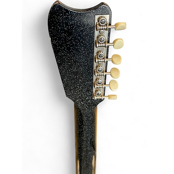 Used Silvertone 1448 black sparkle Solid Body Electric Guitar