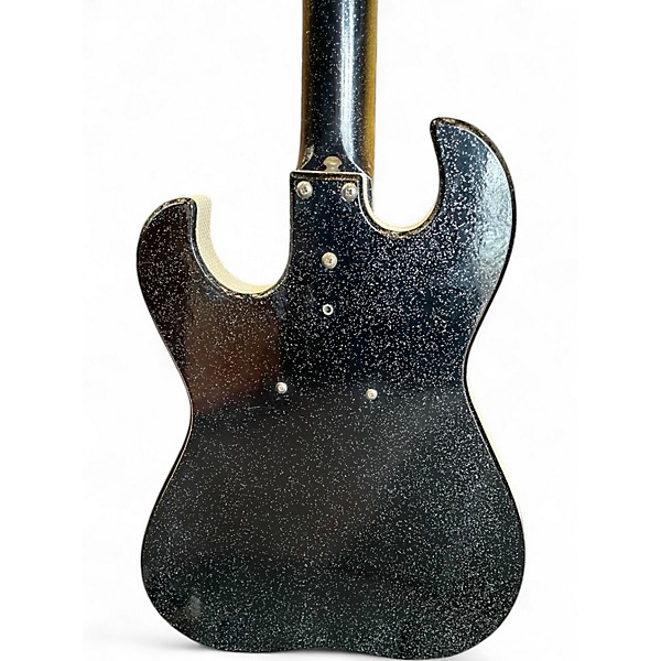 Used Silvertone 1448 black sparkle Solid Body Electric Guitar