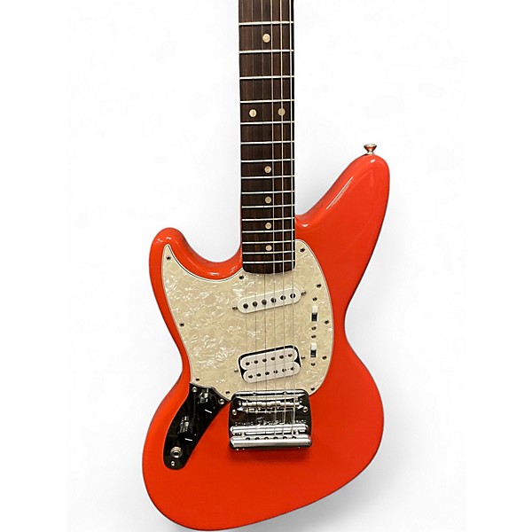 Used Fender Jagstang Left Handed Fiesta Red Electric Guitar