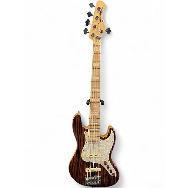 Used Bassmods EF5 ZEBRA WOOD Electric Bass Guitar