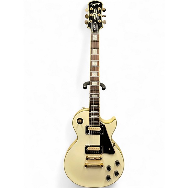 Used Epiphone Les Paul Custom White Solid Body Electric Guitar