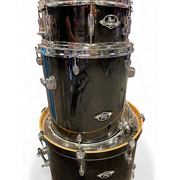 Used Pearl 5 Piece Export Black Drum Kit