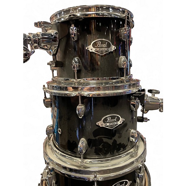 Used Pearl 5 Piece Export Black Drum Kit