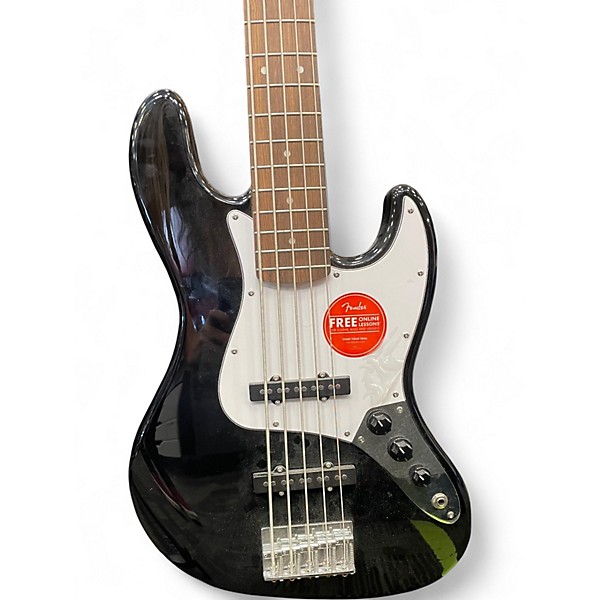 Used Squier Affinity Jazz Bass V 5 String Black and White Electric Bass Guitar
