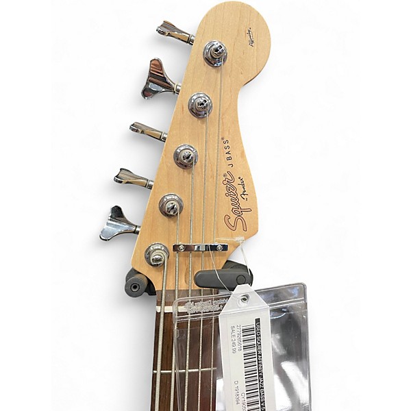 Used Squier Affinity Jazz Bass V 5 String Black and White Electric Bass Guitar