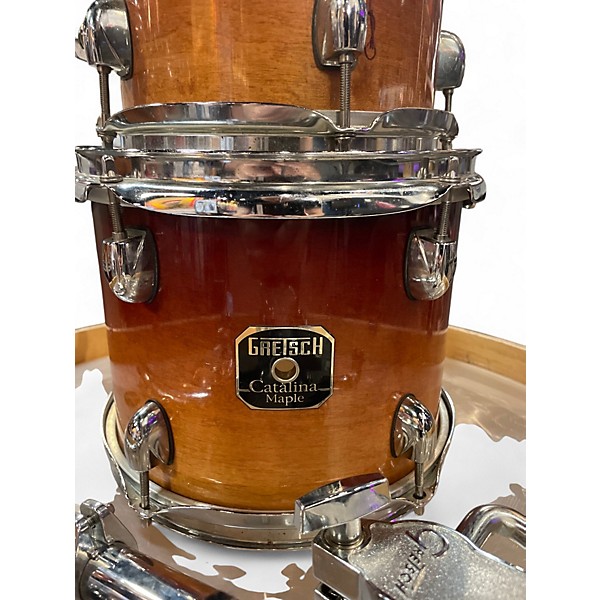 Used Gretsch Drums 6 Piece Catalina Maple 2 Color Sunburst Drum Kit