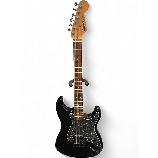 Used Squier Stratocaster HSS Black Solid Body Electric Guitar