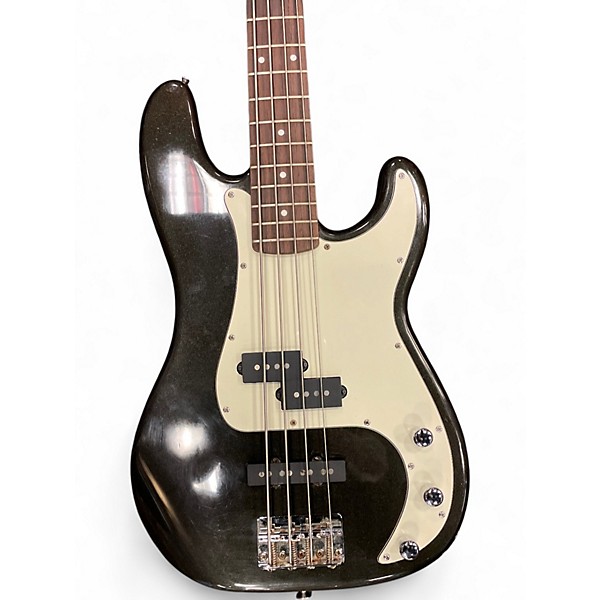 Used 2001 Squier Standard Precison Bass Special Metallic Black Electric Bass Guitar