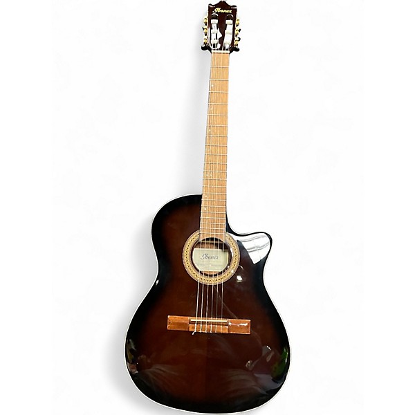 Used Ibanez GA35TCE Dark Violin Sunburst Classical Acoustic Electric Guitar