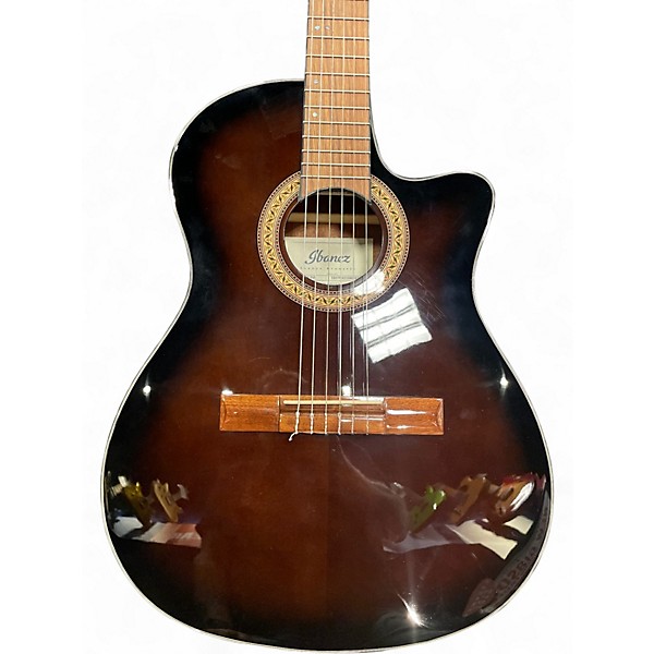 Used Ibanez GA35TCE Dark Violin Sunburst Classical Acoustic Electric Guitar