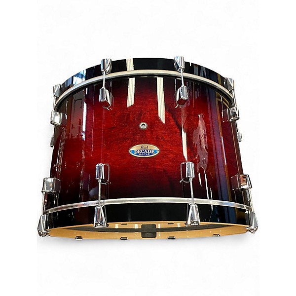 Used Pearl 3 Piece Decade Maple Deep Red Burst Drum Kit