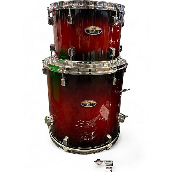 Used Pearl 3 Piece Decade Maple Deep Red Burst Drum Kit
