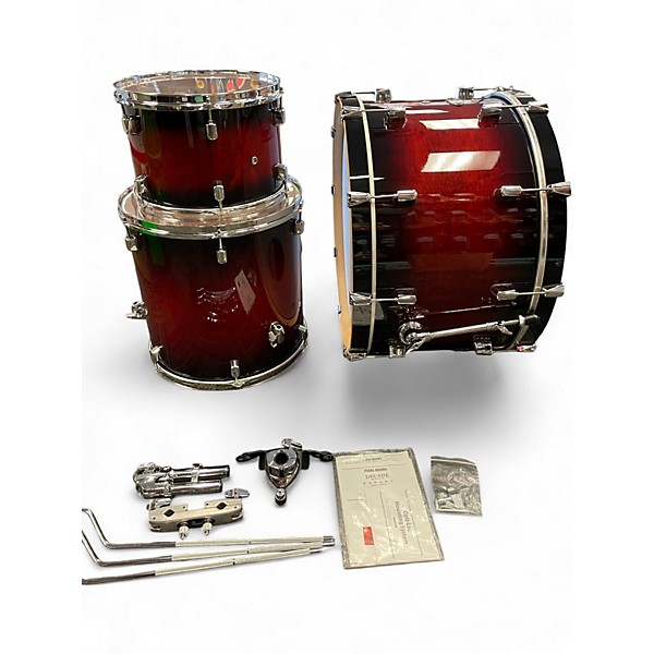 Used Pearl 3 Piece Decade Maple Deep Red Burst Drum Kit