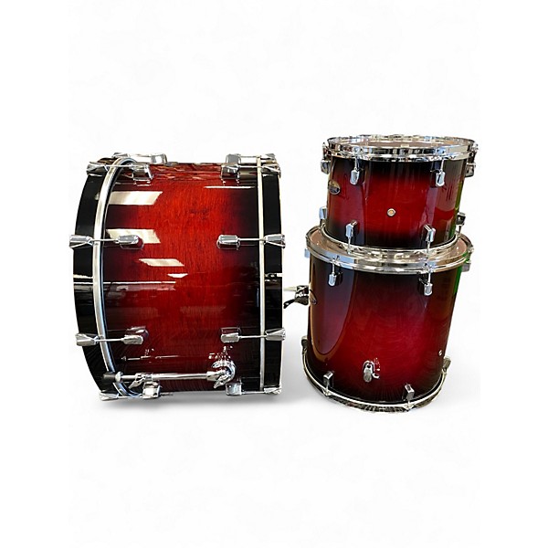 Used Pearl 3 Piece Decade Maple Deep Red Burst Drum Kit