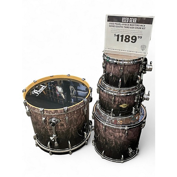 Used Pearl 4 Piece Masters MCX Series exotic tamo ash Drum Kit