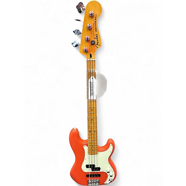 Used Fender Player Plus Active Precision Bass Fiesta Red Electric Bass Guitar