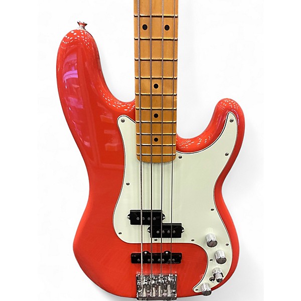 Used Fender Player Plus Active Precision Bass Fiesta Red Electric Bass Guitar
