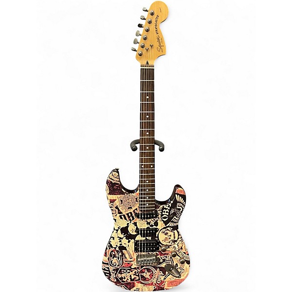 Used Squier Standard Stratocaster HSS Custom Graphic Solid Body Electric Guitar