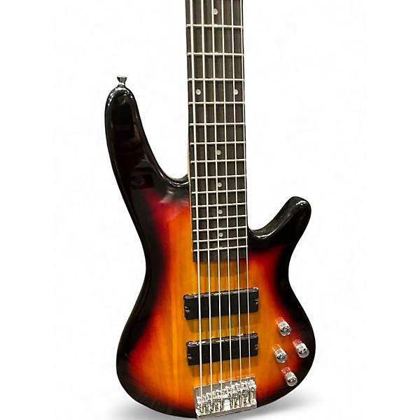 Used Glarry GIB 2 Color Sunburst Electric Bass Guitar